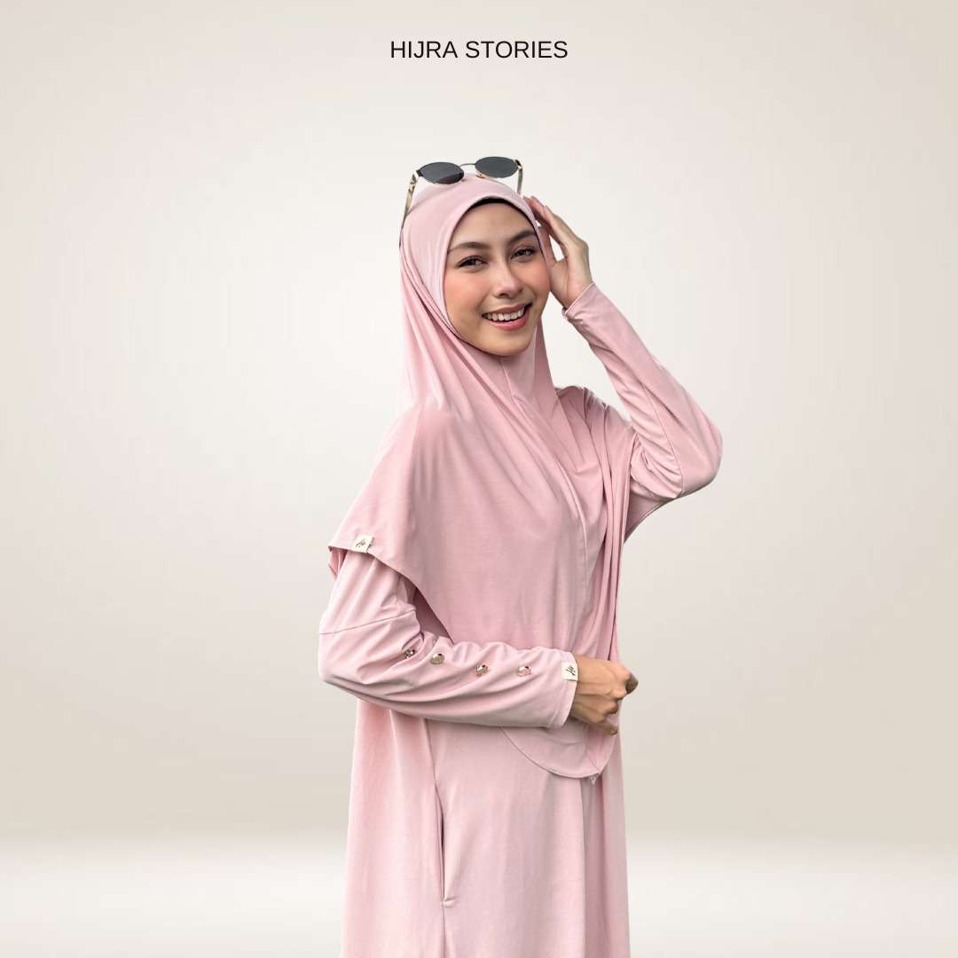 Abaya Syeina Jersey Premium Flamingo